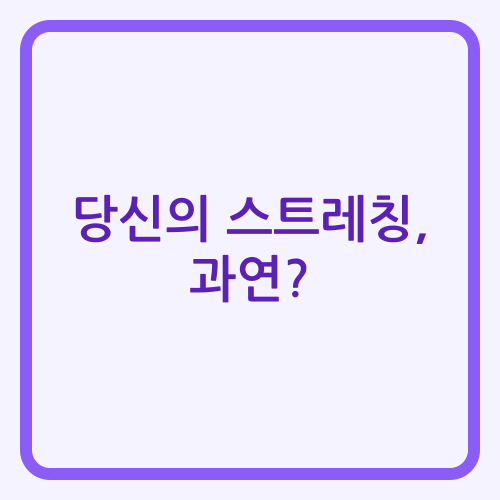 Read more about the article 과학적 스트레칭 방법: 유연성 증진 및 부상 예방을 위한 핵심 원리